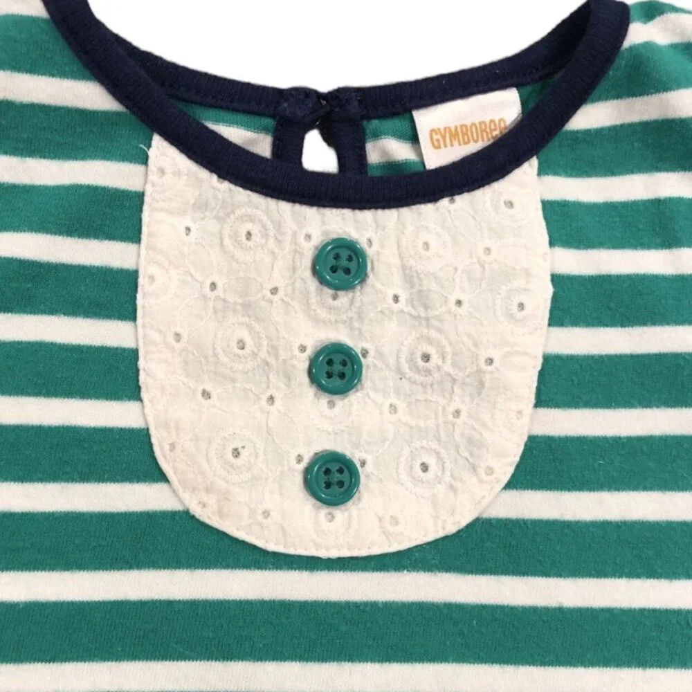 Gymboree 3T Stripes & Eyelet Ruffle Tunic Top